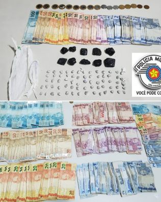Região: PM prende traficante com 5 mil reais e crack