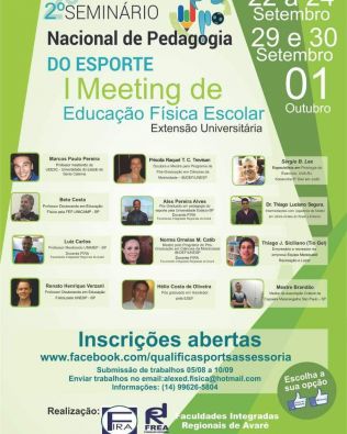 Inscrições abertas para o 2º Seminário de Pedagogia do Esporte na FREA