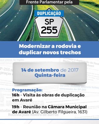 Avaré recebe Frente Parlamentar que acompanha a duplicação da SP-255