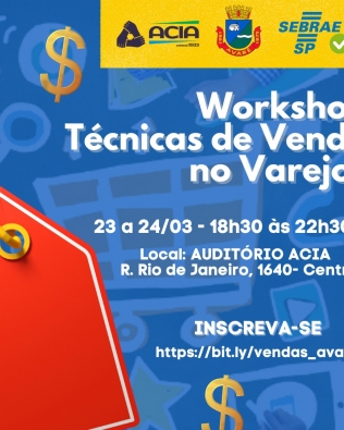 Workshop sobre técnicas de vendas está com inscrições abertas em Avaré