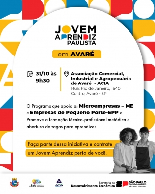 Jovem Aprendiz Paulista é tema de encontro no dia 31 em Avaré